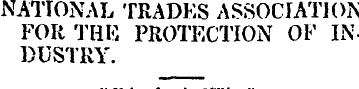 NATIONAL TRADES ASSOCIATION FOR THK PROT...