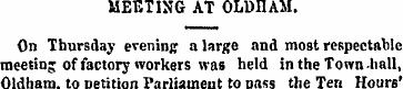 MEETING AT OLDHAM. On Thursday evening a...