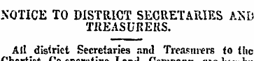 NOTICE TO DISTRICT SECRETARIES AND TREAS...