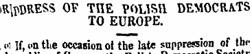 iRM)RESS OF TnE POLISH DEMOCaATS TO EURO...