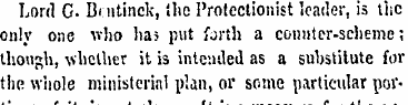 Lord G. B< ntinck, the Protectionist lea...