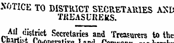 NOTICE TO DISTRICT SECRETARIES AND TREAS...