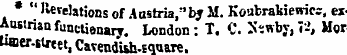 * " lle relations of Austria,'* hy M. Ko...