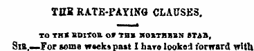TDK RATE-PAYING CLAUSES. TO TH< BDITOa O...