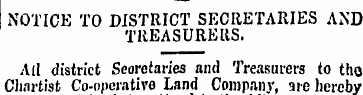 NOTICE TO DISTRICT SECRETARIES AND TREAS...