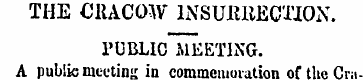 THE CRACOW INSURRECTION. PUBLIC MEETING....