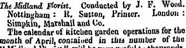 The Midland Florist. Conducted by J. F. ...
