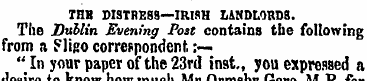 THIl DISTRESS—IRISH LANDLORDS. The Dubli...