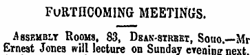 furthcoming meetings. Assembly Rooms, 83...