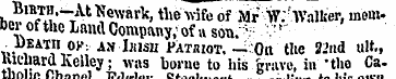 Bum*.—At Newark, the wife of Mr W." f Wa...