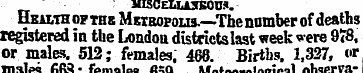 -HSCEXLASBOn. l . Health of thk Metropol...