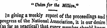 "Union for the MPMon." in giving a weekl...