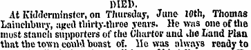 DIED. At Kidderminster, on Thursday, Jun...