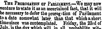 Thb Prorogation of Pahliambxt.—We may no...