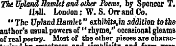 Tie Upland Hamlet and other Poems, by Sp...
