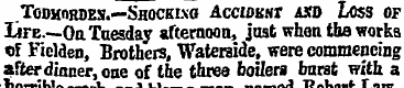 . TonHOHDEs.—Shocking Ac«OK«r axd toss o...
