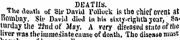 DEATH.. The dentil of Sir David Pollock ...