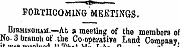 <a »... FOItTIICOiMlNG MEETINGS. BiuMtKO...