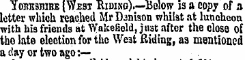 Youkswbe (West Riding).—Below is a copy ...