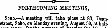 FORTHCOMING MEETINGS. Sono.—A meeting wi...