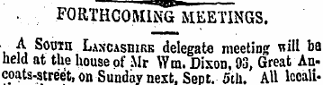 . .FORTHCOMING MEETINGS. A Soinn Lancash...