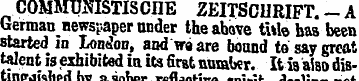 COMMUtflSTISCIIE ZEITSCHRIFT. - A German...
