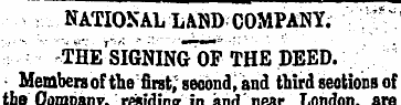NATIONAL LAND COMPANY; r'' THESIGNINGOF ...
