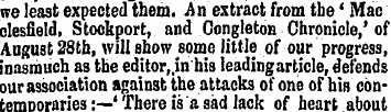 we least expected them. An extract from ...