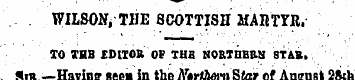. WILSON, - THE SCOTTISH MARTYB. TO THB ...