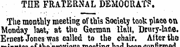 THE FRATERNAL DEMOCRAT?. The monthly mee...