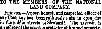 TO THE MEMBERS OF THE NATIONAL LAND COMP...