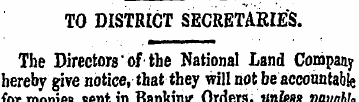 TO DISTRICT SECRETARIES. The Directors'o...