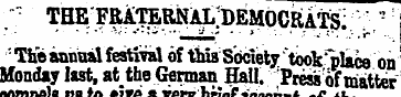 ¦ THE, FRiTERNAL;DEMOCR ATSi : The annua...