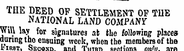 THE DEED OF SETTLEMENT OF TIIE NATIONAL ...