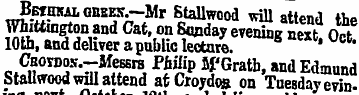 B-jthkal obbes.—Mr Stallwood will attend...