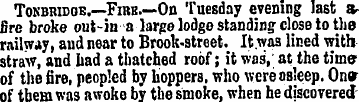 Tonbridqe.—Firb.—On Tuesday evening last...
