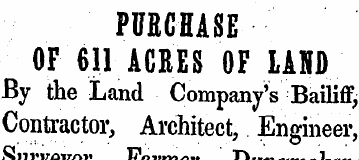 PURCHASE OF 611 ACRES OF LAND By the Lan...
