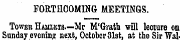 FORTHCOMING MEETINGS. Tower Hamlets.—Mr ...