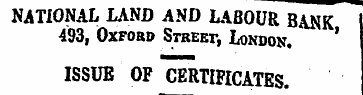 NATIONAL LAND AND LABOUR BANK I 493, Oxf...