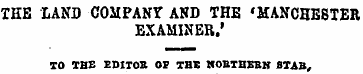 THE LAND COMPANY AND THE 'MANCHESTER EXA...