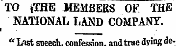 TO jTHE MEMBERS OF THE NATIONAL LAND COM...