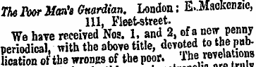 The Poor Man's Guardian. London: E..Mack...