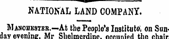 NATIONAL LAND COMPANY. "Maschkstbr.—At t...