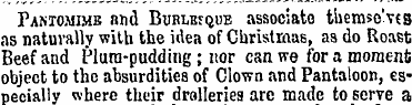 Pantomime nnd Burlesque associate tliems...