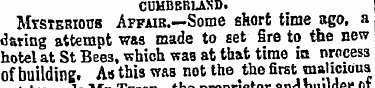 CUHBBRLAND. Mtsierious Affair.—Some shor...