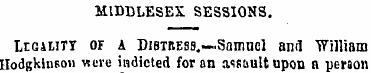 MIDDLESEX SESSIONS. LrGAHTi of A Dibtiie...
