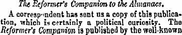 The Reformer's Companion to the Almanacs...