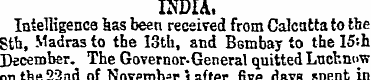 INDIA, Intelligence has been received fr...