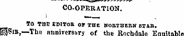 CO-OPERATION. TO TnE EDITOR OF THE nobtb...