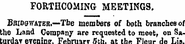 FORTHCOMING MEETINGS. Bbidowater.—The me...
